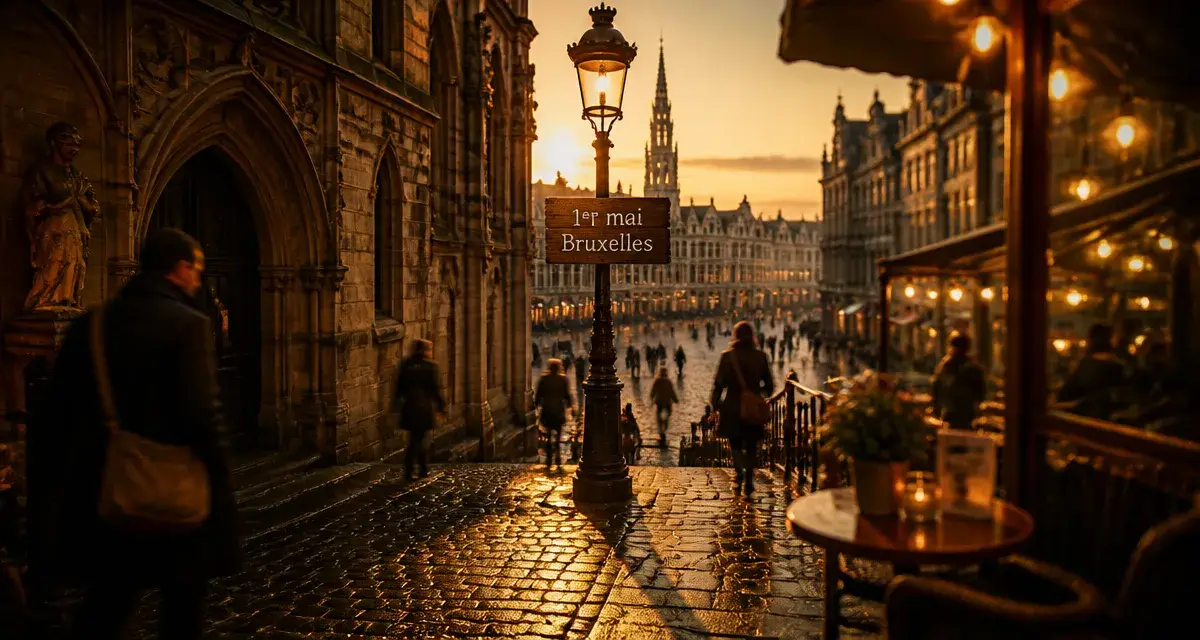 1er mai bruxelles que faire : vue Grand-Place au golden hour