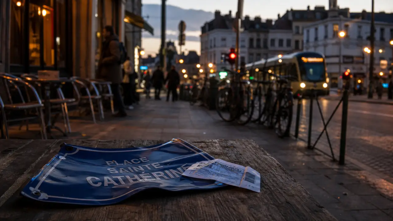 Bruxelles quartiers : rue et place animées, trams et terrasses