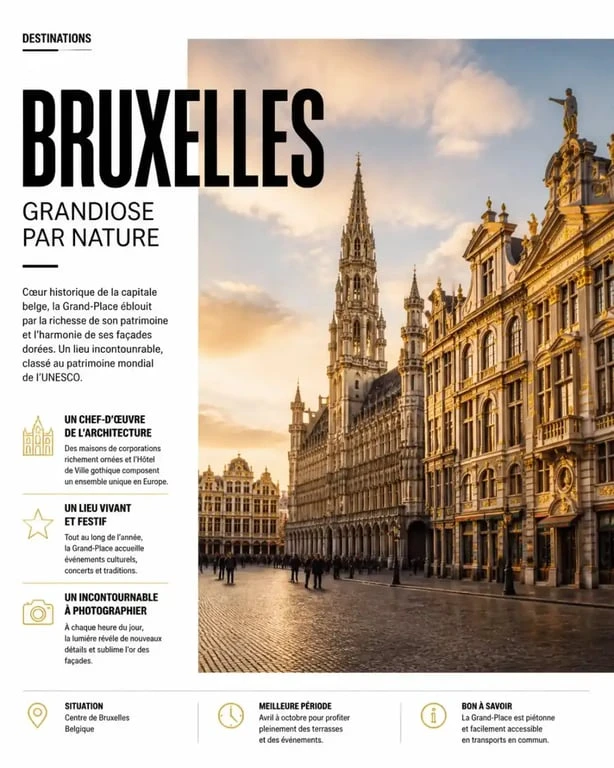 Grand-Place de Bruxelles, incontournable pour un séjour de 2 jours