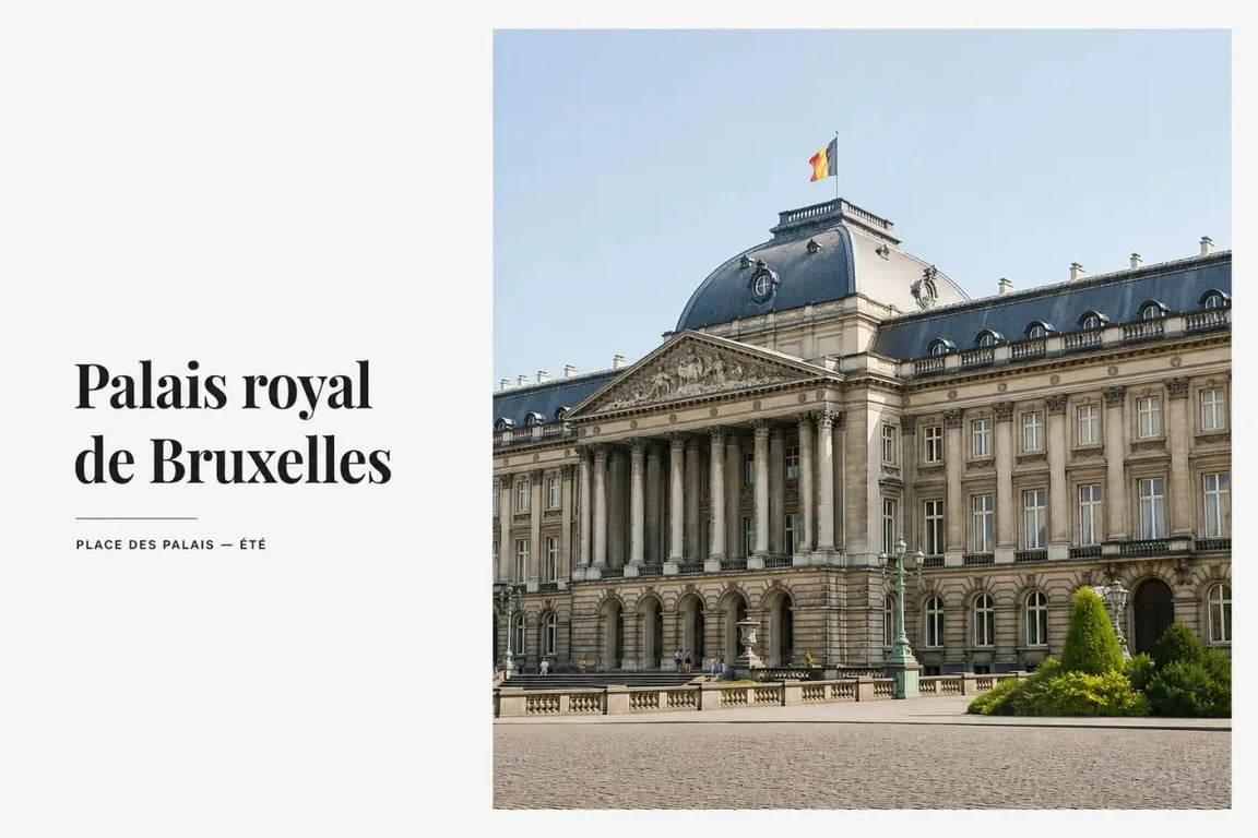 Visiter le palais royal bruxelles : façade du Palais royal de Bruxelles vue depuis la place des Palais