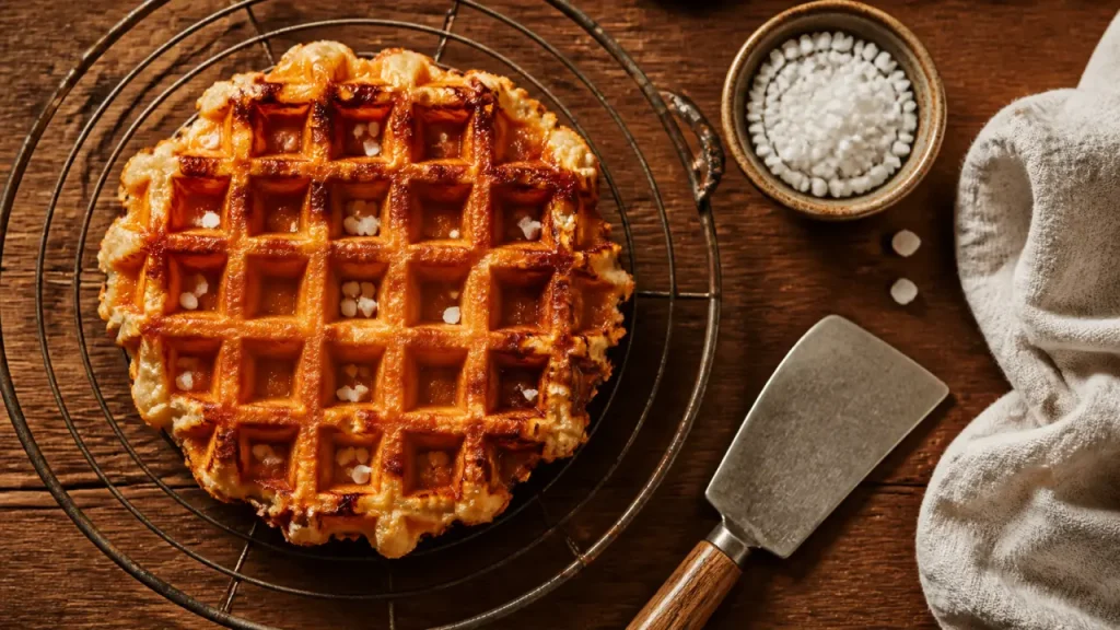 Gaufre liégeoise au sucre perlé, dorée et caramélisée