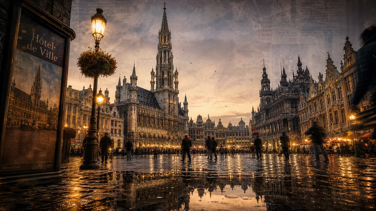 Grand-Place de Bruxelles : Hôtel de Ville et Maison du Roi, bâtiments gothiques et maisons de corporations
