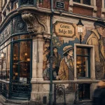Musee de la BD Bruxelles, fresque BD sur facade a Bruxelles
