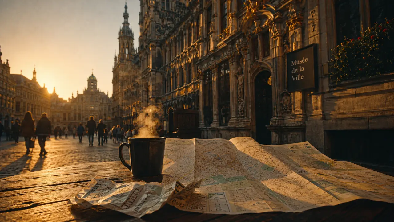 musée de la ville de bruxelles sur la Grand-Place à Bruxelles, vue dorée golden hour