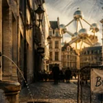Symbole de Bruxelles : Manneken-Pis et Atomium, vue du centre historique