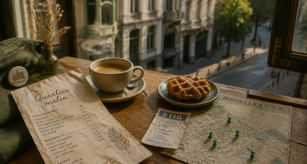 Visiter Bruxelles pas cher : petit-déjeuner avec carte Bruxelles et ticket STIB