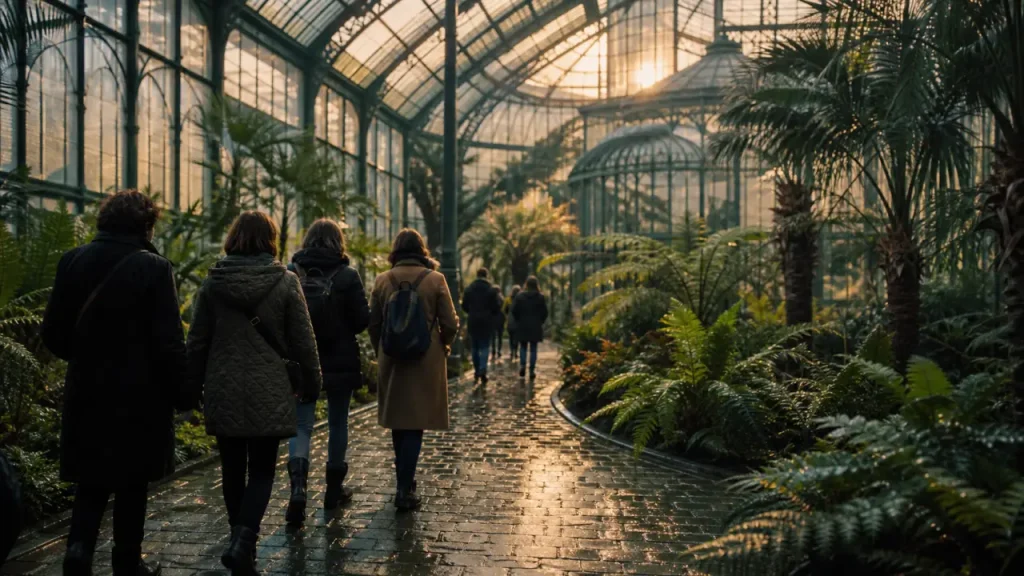 Visiter les serres royales Bruxelles, verrières de Laeken et allée pavée