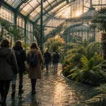 Visiter les serres royales Bruxelles, verrières de Laeken et allée pavée