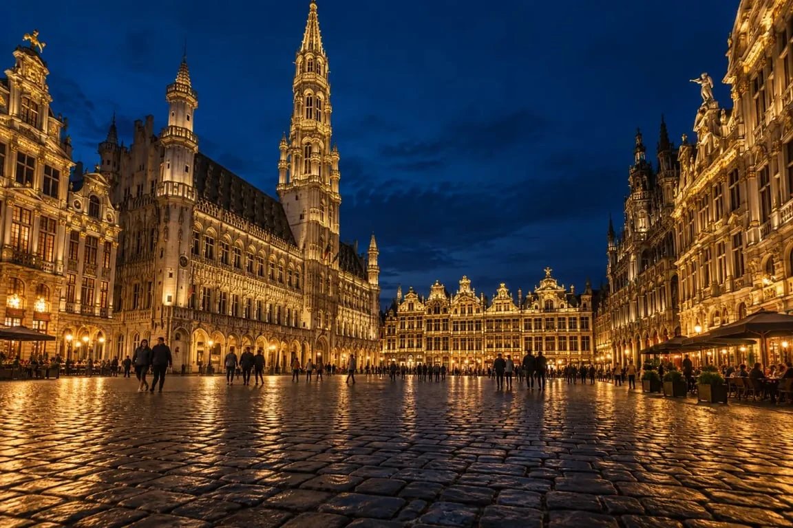 Avis sur grand place de bruxelles : Grand-Place illuminée le soir