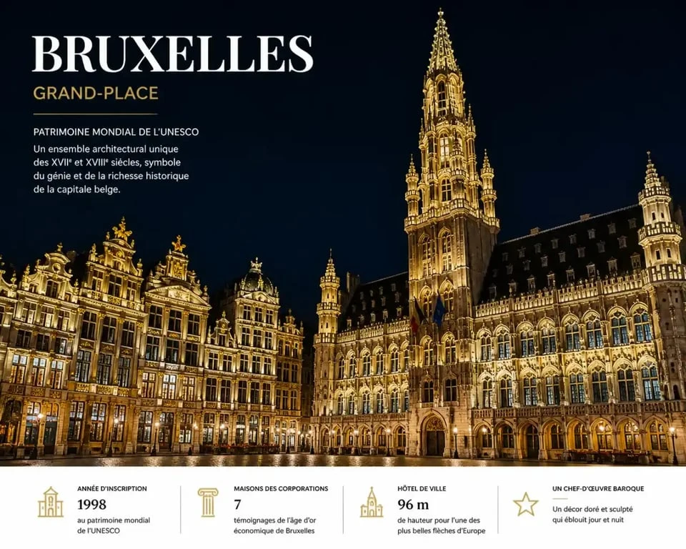Illumination de la Grand-Place de Bruxelles la nuit