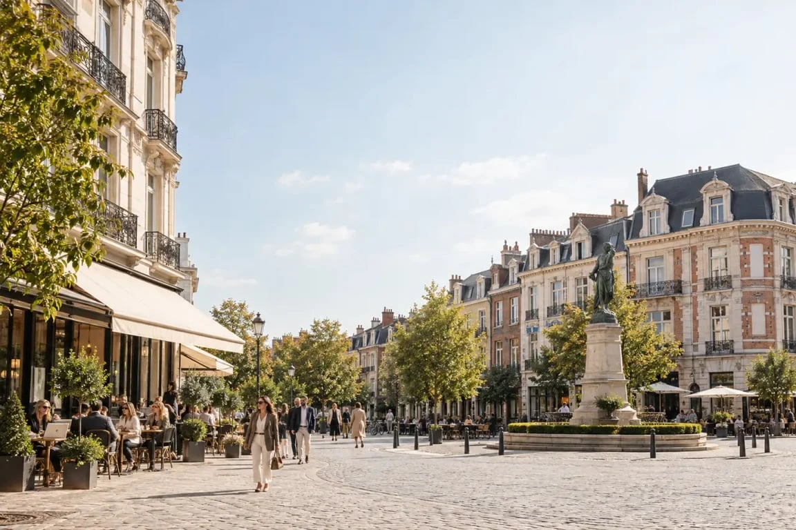 Quartier bobo de Bruxelles : la place du Châtelain et ses terrasses