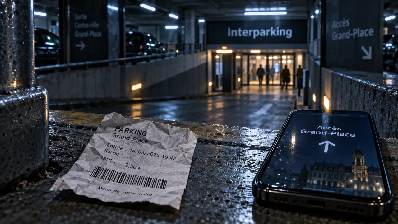 Interparking grand place bruxelles : ticket et smartphone pour accès au parking