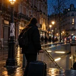Quartier bruxelles dangereux près des gares la nuit, rue et station