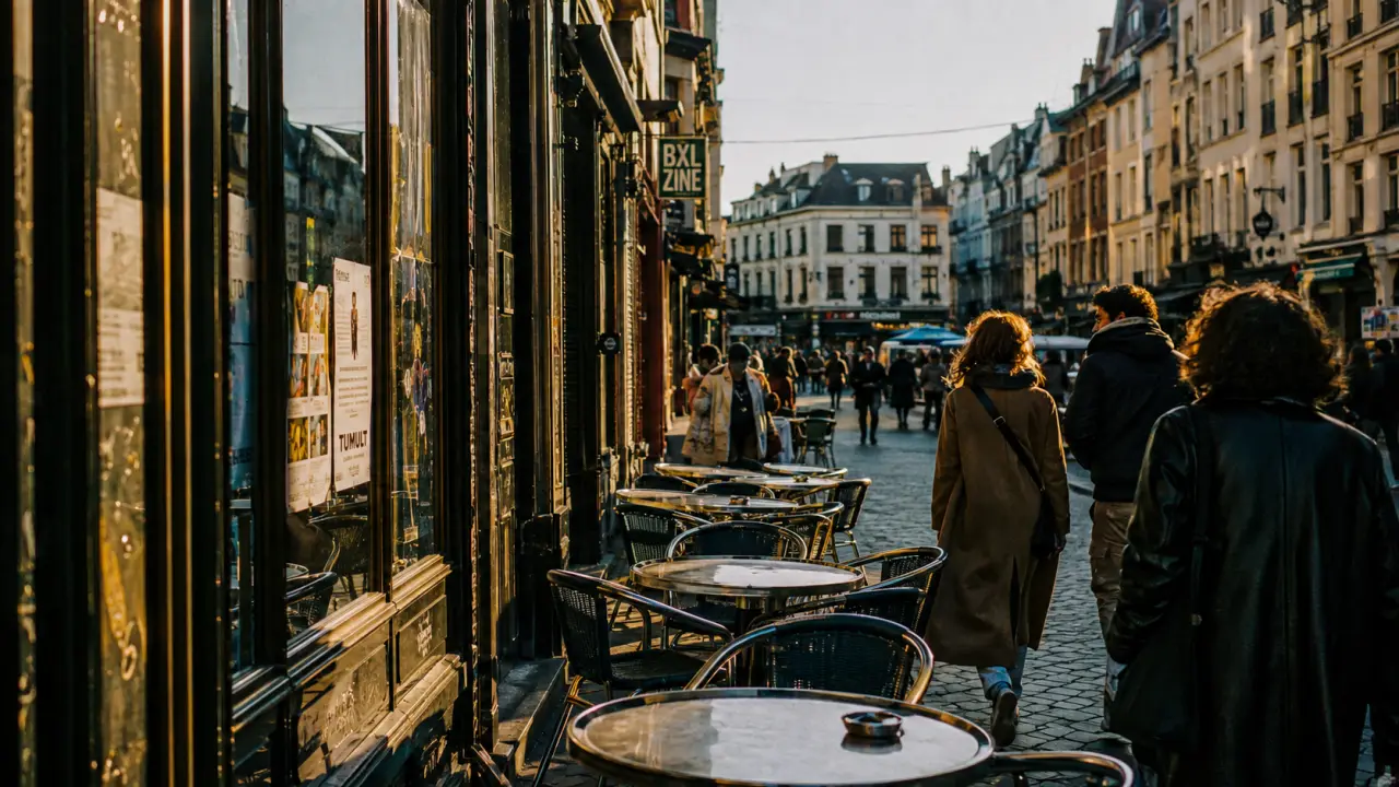 Quartier dansaert bruxelles : rue Antoine Dansaert, cafés et passants
