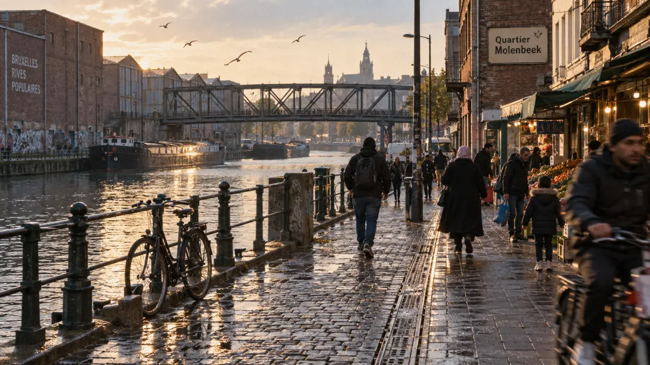 Quartier Molenbeek Bruxelles : canal, industrie et passerelle