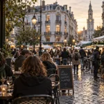 Parvis Saint-Gilles, quartier saint gilles bruxelles, café et façades art nouveau