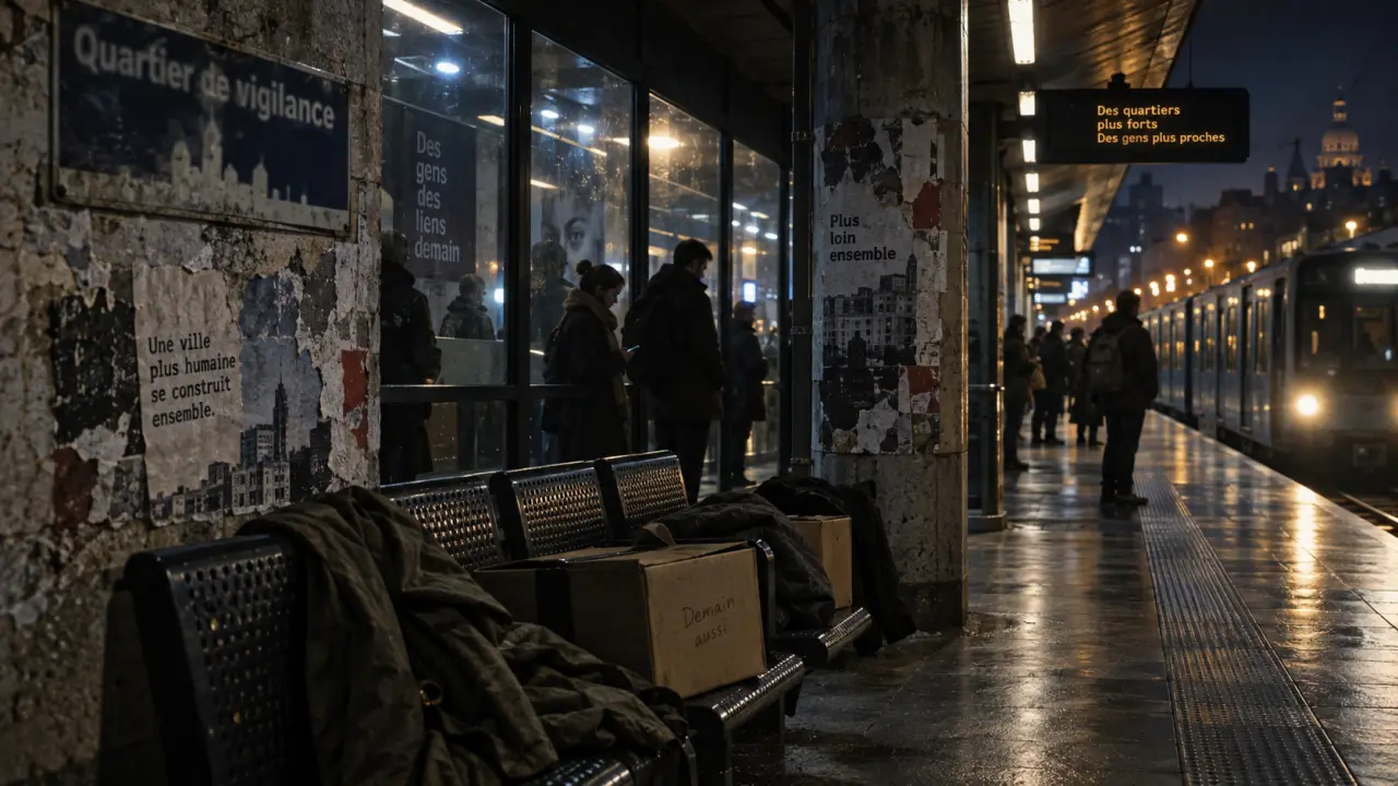 Quartier chaud de Bruxelles, rue d’Aerschot et station de métro nocturne