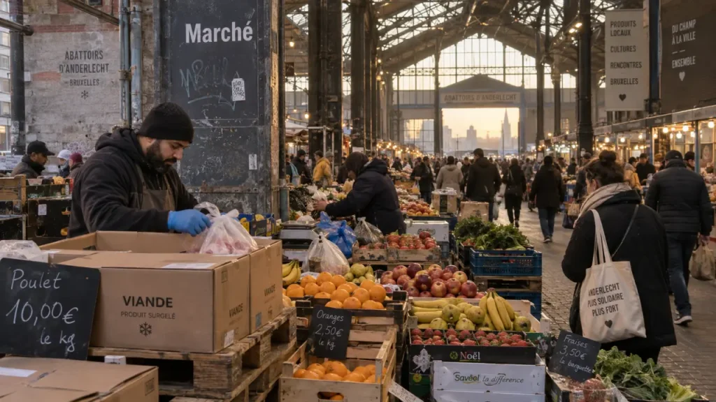 Marché du quartier cureghem bruxelles devant les Abattoirs d’Anderlecht