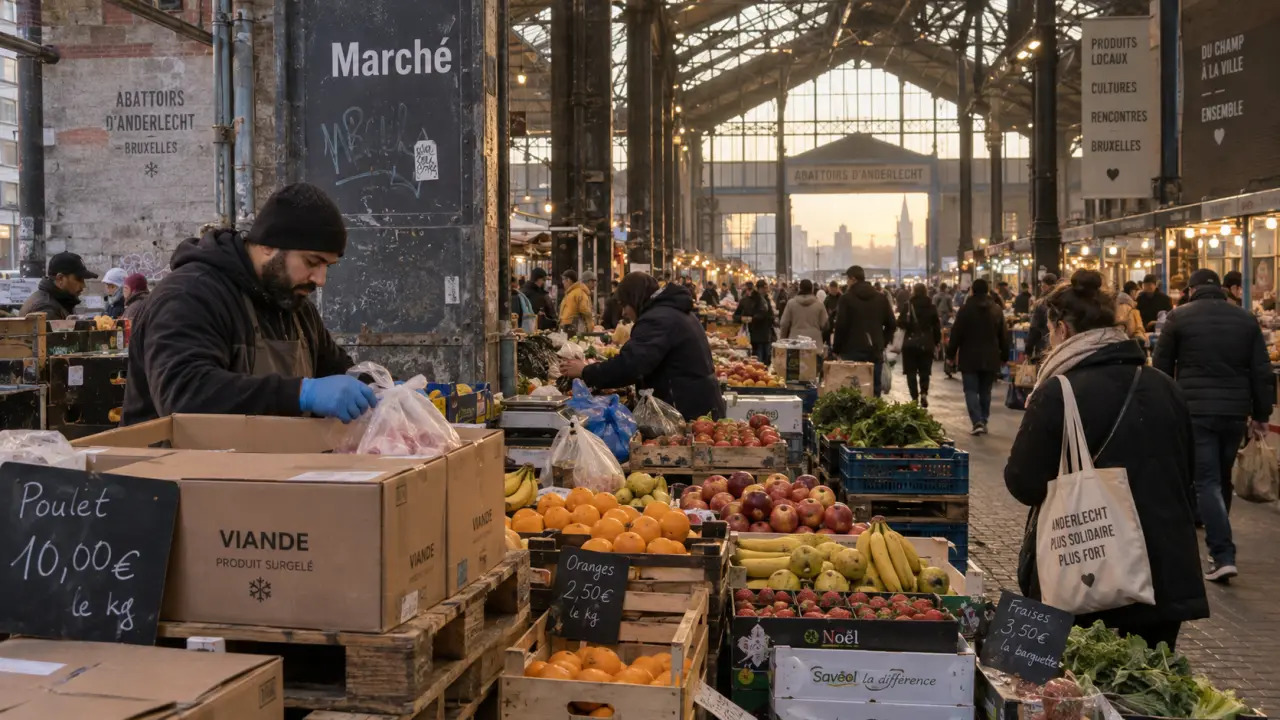 Marché du quartier cureghem bruxelles devant les Abattoirs d’Anderlecht